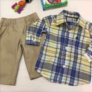Carter’s Plaid Button-down Shirt & Khaki Pant Set
